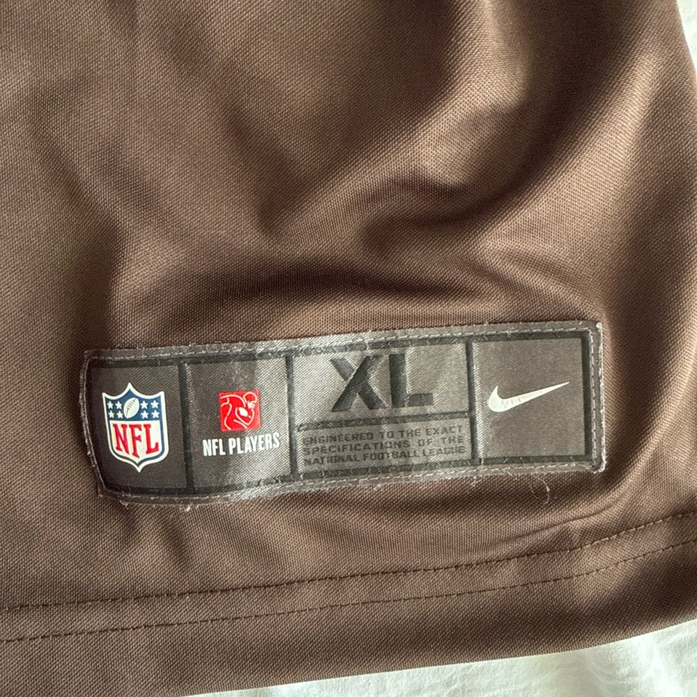 NFL Men's Dark Brown and Bright Orange Jersey - Picture 3 of 6